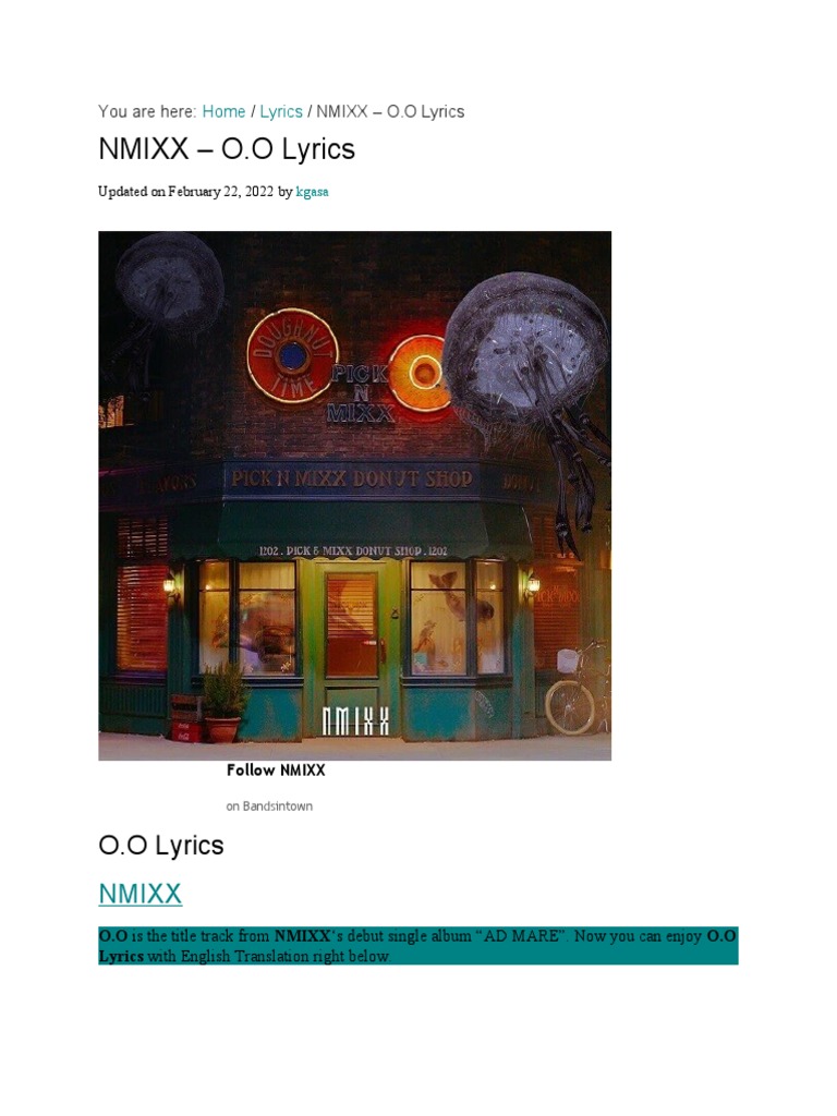 NMIXX - O.O Lyrics | PDF