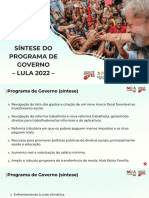 Síntese Programa Governo Lula 2022