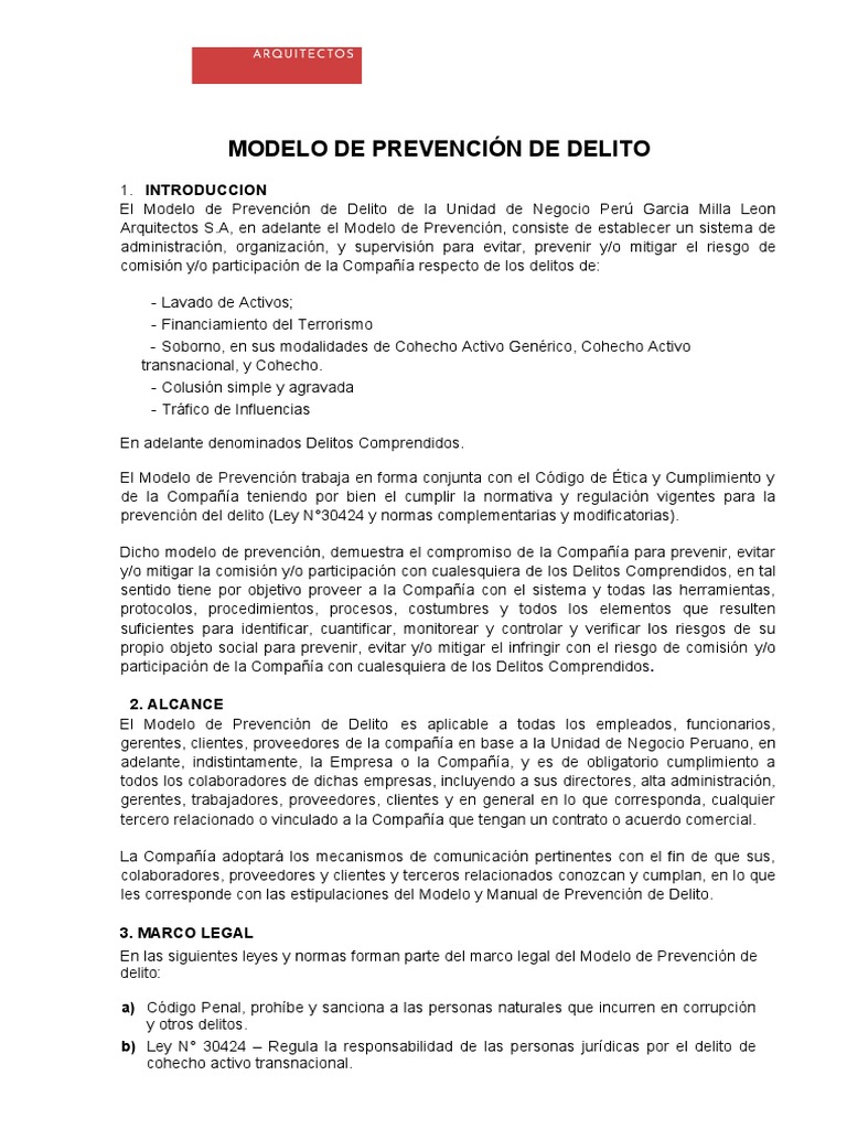 Modelo de Prevencion de Delito | PDF | Soborno | Corporaciones