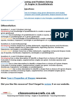 Year 6 Summer Block 1 Step 8 RPS Angles in Quadrilaterals
