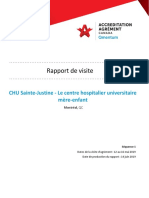 Rapport de Visite: CHU Sainte-Justine - Le Centre Hospitalier Universitaire Mère-Enfant