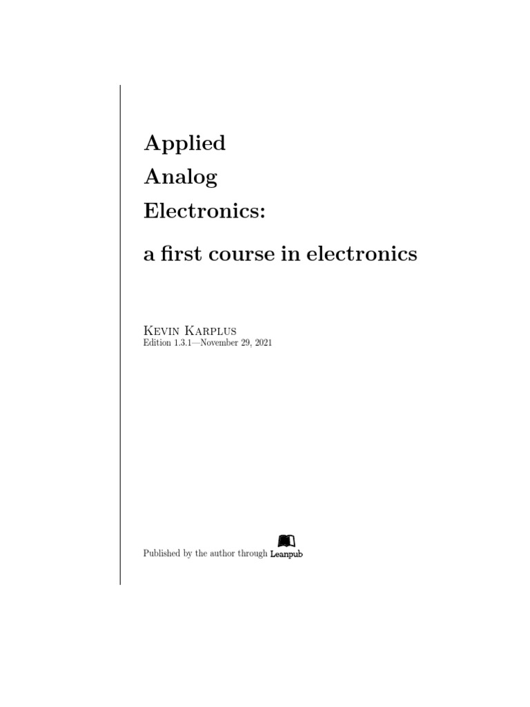 Applied Analog Electronics-Sample, PDF, Printed Circuit Board