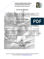 CERTIFICACIÓN DE INGRESOS SENDY ESPOSA DE GUSTAVO BARRIENTO