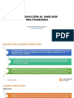 Introducción Al Análisis Multivariado: Profesora Grabiela Montes Quintana