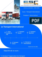 Première expérience d'enseignement en classe - Cours Transport International 
