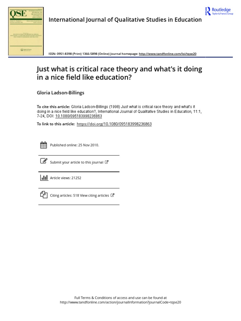 Just What Is Critical Race Theory and Whats It Doing in A Nice Field ...