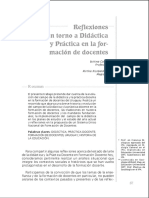 Reflexiones en Torno A Didáctica y Práctica en La Formación de Docentes