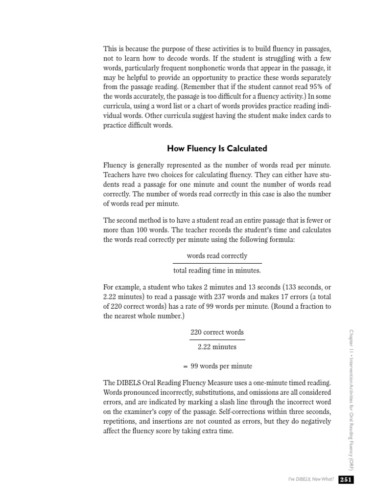 Calculating Oral Reading Fluency | PDF