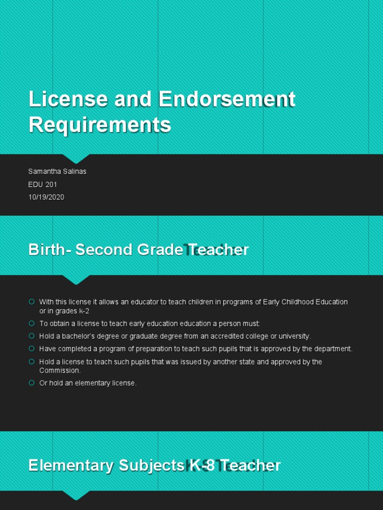 License and Endorsement Requirements PDF