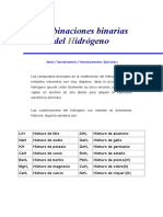 Combinaciones Binarias Del Hidrógeno