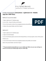 Filtercrave: Preset Installation Instructions - Lightroom CC + Mobile App (For .XMP Files)