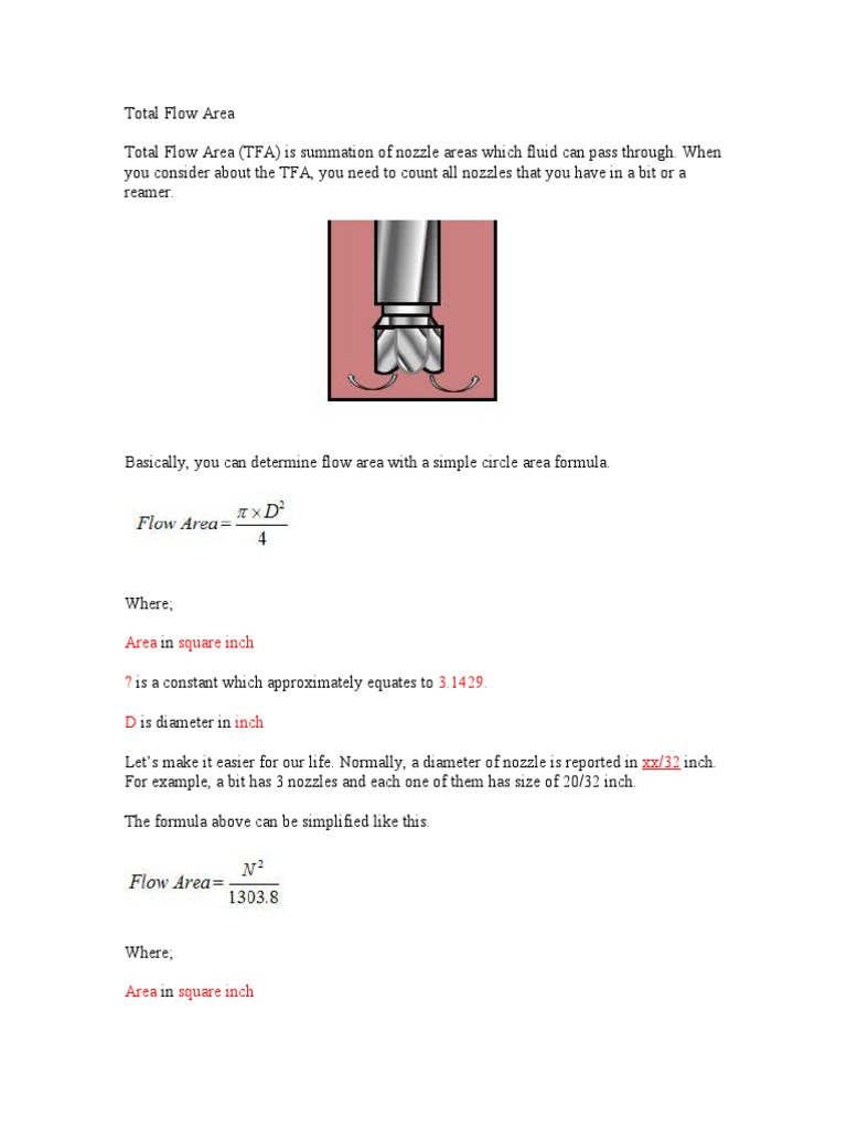 Total Flow Area Calculation Guide | PDF | Technology & Engineering