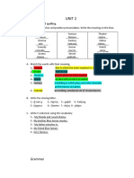 Unit 2: Vocabulary and Spelling