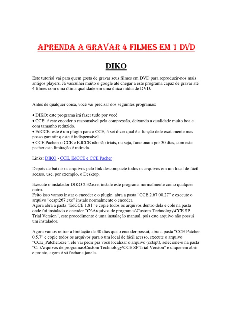 Aprenda A Gravar 4 Filmes Em 1 Dvd Dvd Video