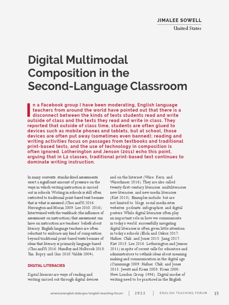 Digital Multimodal Composition in The Second-Language Classroom | PDF ...