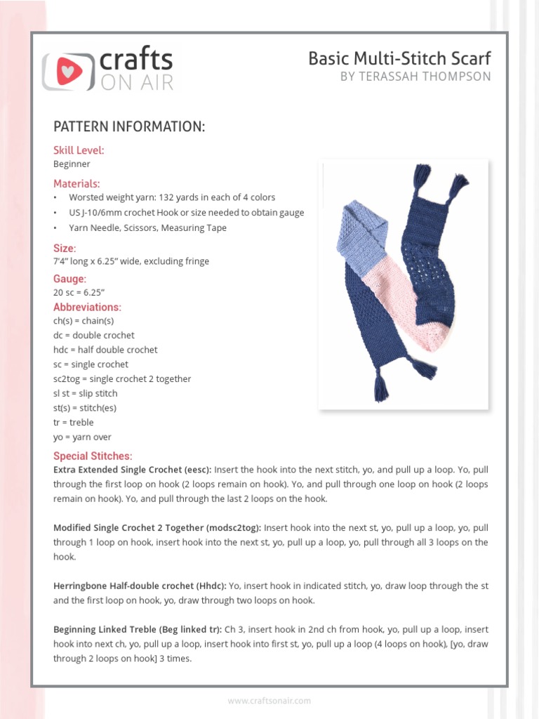Kroller Stitch Crochet Scarf Pattern | PDF | Crochet | Textiles