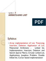 Unit Ii Arrays and List