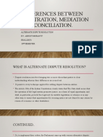 Differences Between Arbitration, Mediation and Conciliation