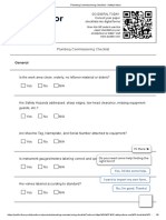 Plumbing Commissioning Checklist