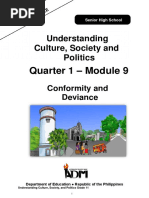 Understanding Culture, Society and Politics: Quarter 1 - Module 9