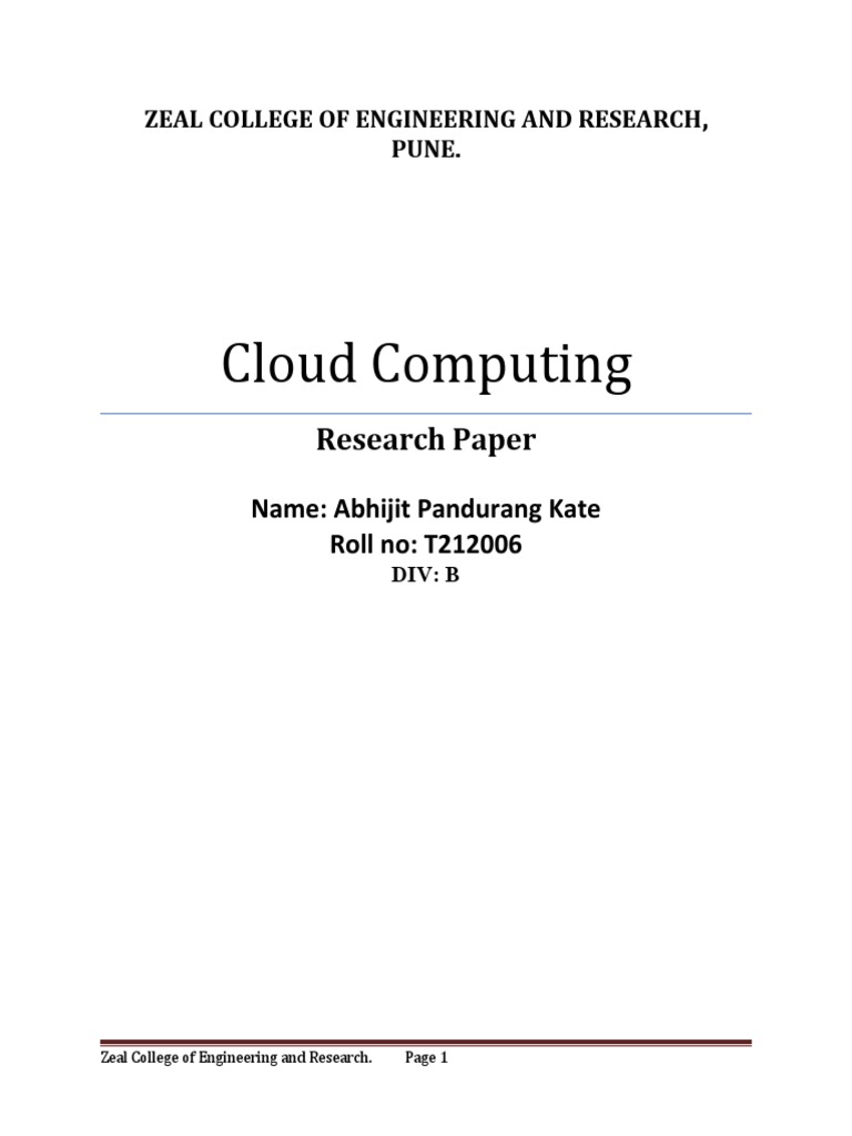 Research Paper T212006 Cloud Computing | PDF | Cloud Computing | Computing