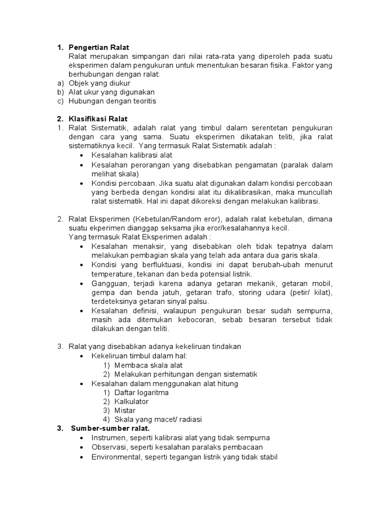 Pengertian dan Klasifikasi Ralat | PDF