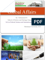 Global Affairs: By: Mohammed R. School of History and Heritage Management