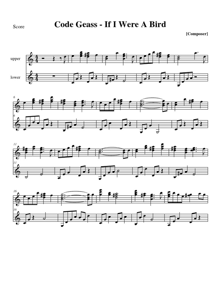 Code Geass - If I Were A Bird | PDF