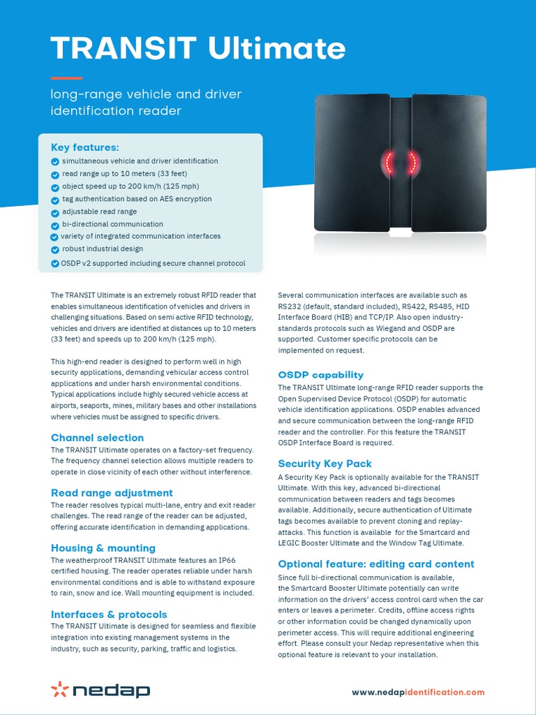TRANSIT Ultimate - Datasheet - EN - v2.3 | Download Free PDF | Radio