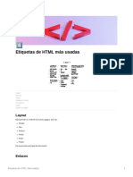 Etiquetas de HTML Mas Usadas