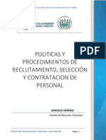 Politicas de Reclutamiento Seleccion y Contratacion Del Isdem 2016