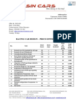 Racing Car Design - Price Estimation