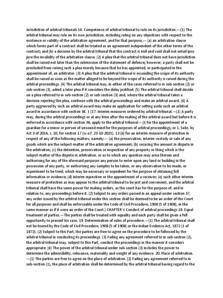 Arbitral Tribunal Jurisdiction Rules | PDF | Arbitral Tribunal ...
