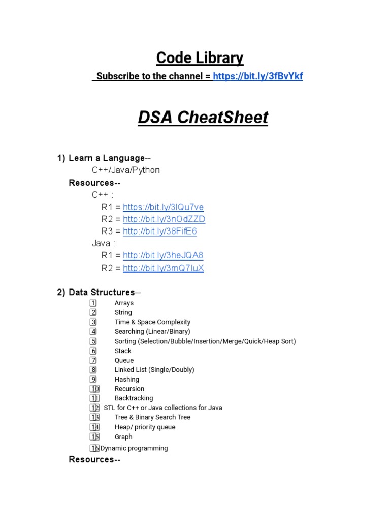 Dsa Cheatsheet: Code Library | Download Free PDF | Mathematical ...