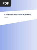 IT Governance Training Syllabus (COBIT & ITIL) : April 2022