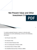 Analyze Investment Criteria with NPV, IRR & Other Techniques