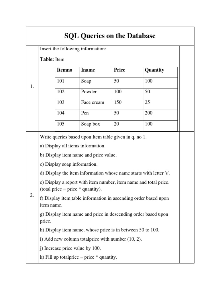 SQL Queries On The Database | PDF | Databases | Data Management Software