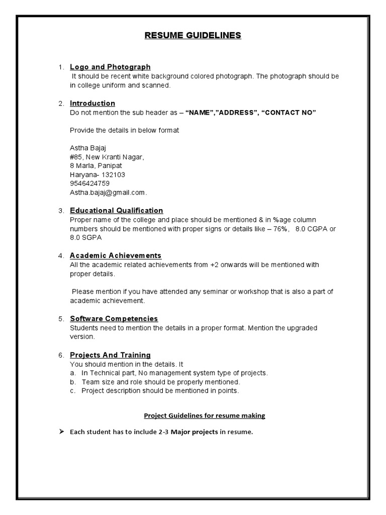 Essential Resume Guidelines for Students | PDF | Integrated Development ...