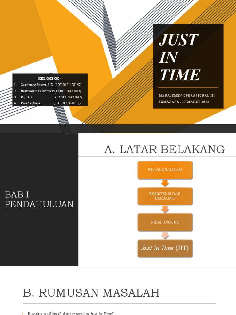 Manajemen Operasional III - Just in Time (Kelompok 4) | PDF | Komputer