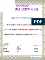 Certificate For LOKESH ANIL DHAKE For "Quiz EE April 2021"