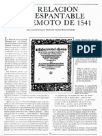 La Relación Del Espantable Terremoto de 1541 (Nota Introductoria Por María Del Carmen Ruiz Castañeda)