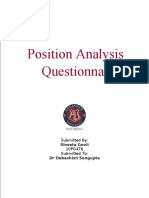 Position Analysis Questionnaire: Shweta Govil DR Debashish Sengupta