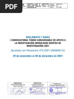 01 - Reglamento y Bases - I Convocatoria Grupos de Investigación 2021