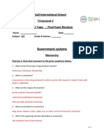 Government Systems: Jubail International School Trimester# 2 Worksheet Topic: Final Exam Revision