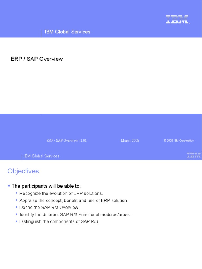 IBM Global Services: ERP / SAP Overview | PDF | Enterprise Resource ...