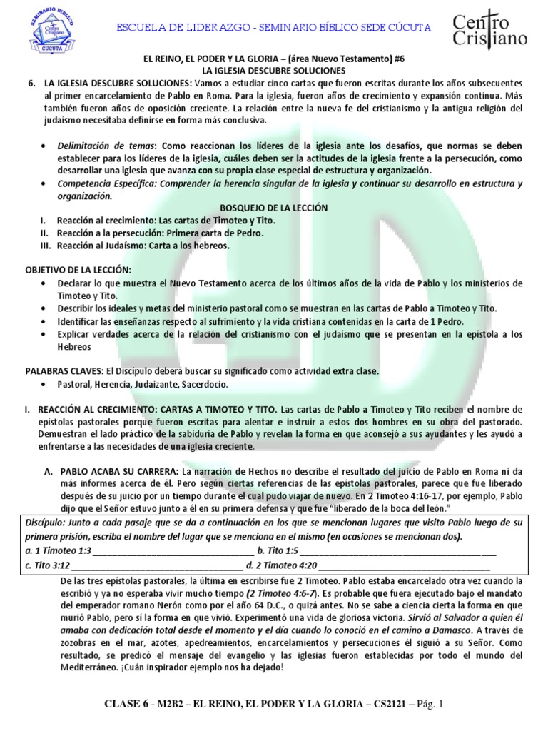 Liderazgo y Resiliencia en la Iglesia | PDF | Pablo el apóstol ...