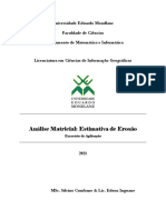 Análise Matricial - Estimativa de Errosão