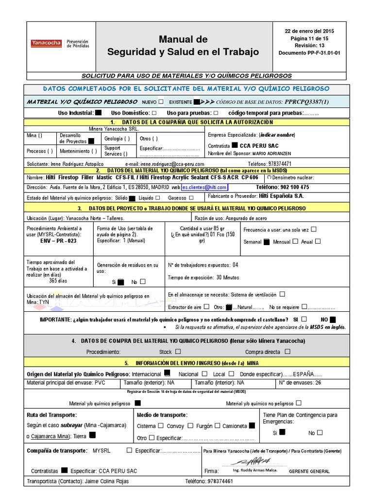 Hilti Firestop Acrylic Sealant CFSS ACR CP 606 PDF Agua Residuos
