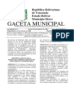Reforma parcial de la ordenanza sobre el servicio de Aseo Urbano y Domiciliario - Ciudad Bolivar