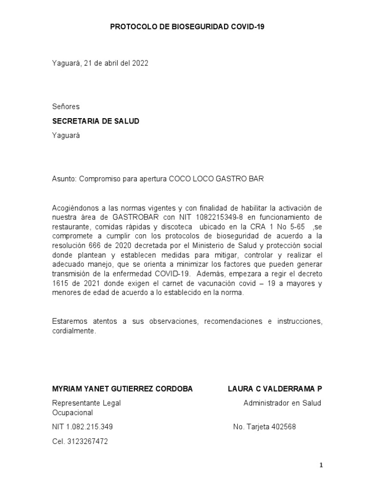 Protocolo Coco Loco PDF Agua Alimentos